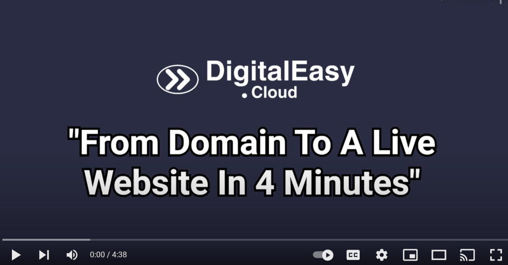 DigitalEasy.Cloud makes it super easy to purchase a domain and build and launch a great wordpress website in 4 minutes with our our Cloud WordPress AI Web Builder.