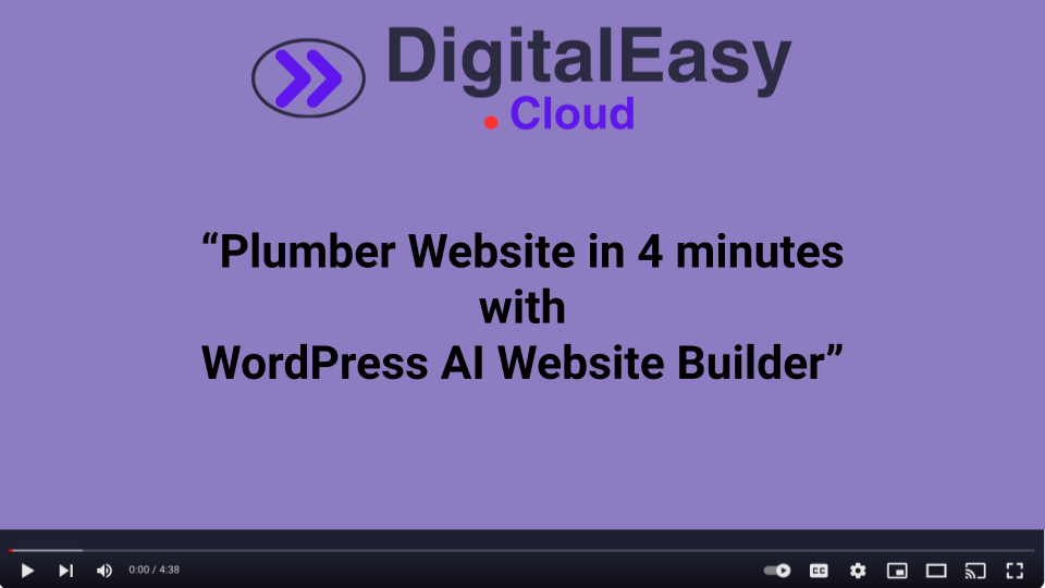 Video of Plumber Website built in 4 minutes with WordPress AI Website Builder